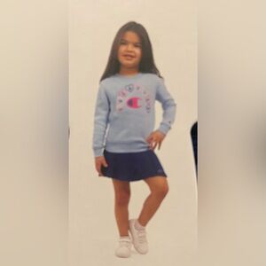Champion Light Blue Sweatshirt and Navy Skort Set size 4T